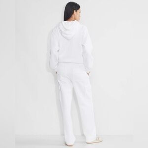 Aritzia Cozy Sweatfleece Wide-leg Mega Fit Cargo Sweatpants White Womens Small